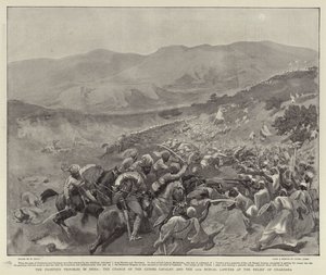 Los problemas fronterizos en India, la carga de la Caballería de los Guías y los 11º Lanceros de Bengala en el alivio de Chakdara, agosto de 1897